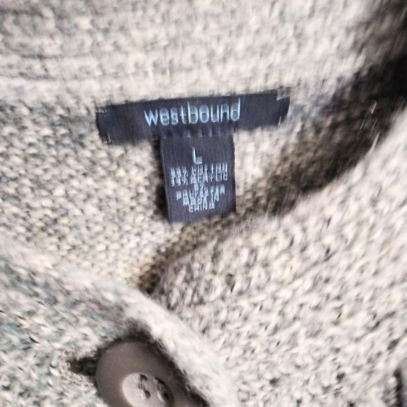 Westbound Women Multi Color Short Sleeve One Button Cardigan Sweater Sz L - Picture 4 of 6